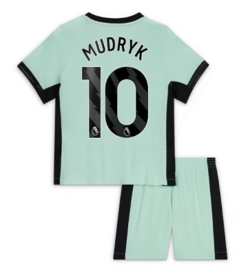 Chelsea Mykhailo Mudryk #10 Koszulka Trzecich Dziecięca 2023-24 Krótki Rękaw (+ Krótkie spodenki)